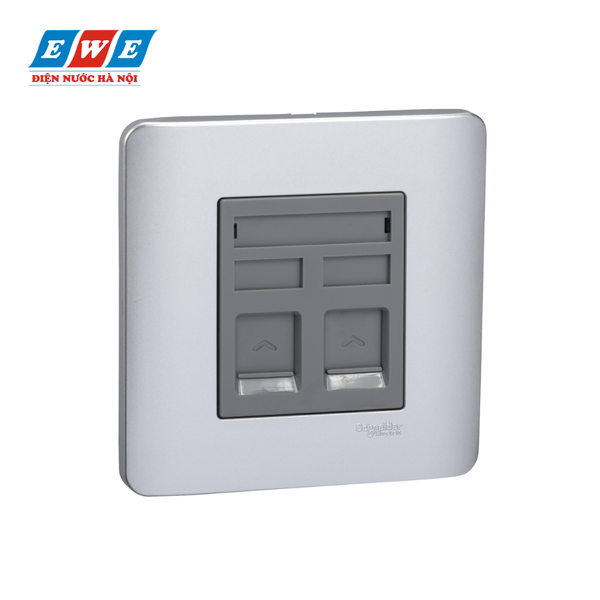 Bộ ổ cắm mạng cat6 đôi Zencelo Schneider E8432RJS_6_SA