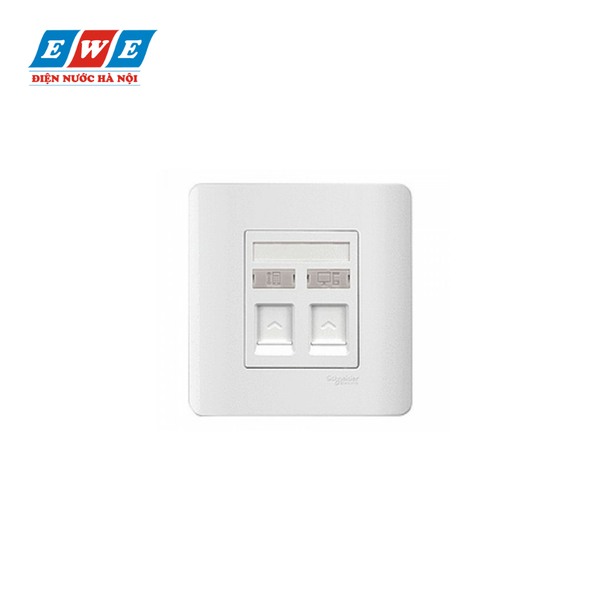 Bộ ổ cắm điện thoại và mạng cat6 Zencelo Schneider E8432TDRJS_6_G19