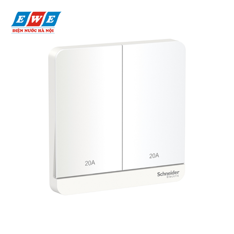 Bộ công tắc đôi 2 cực 20A AvatarOn màu trắng E8332D20N_WE_G19