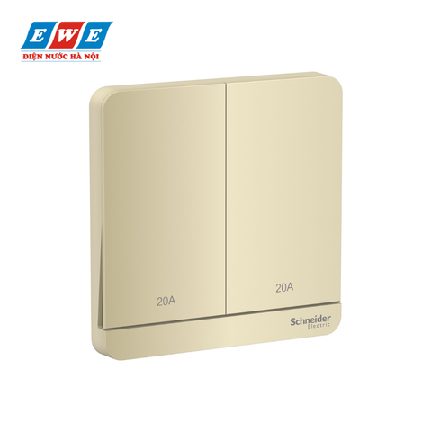 Bộ công tắc đôi 2 cực 20A AvatarOn màu vàng ánh kim E8332D20N_WG_G19