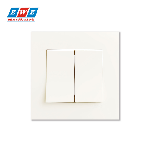 Công tắc đôi 1 chiều KB32_1_WE_G19 Vivace màu trắng