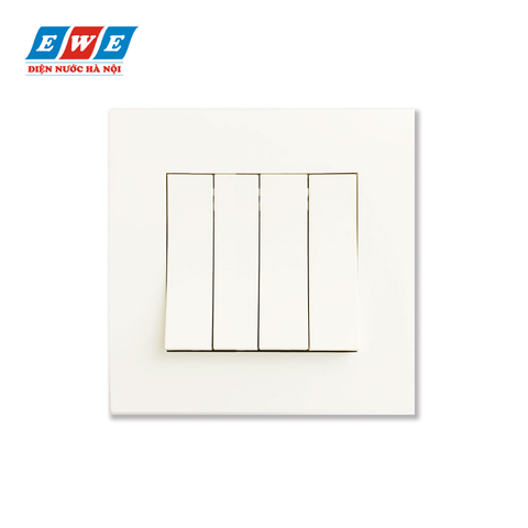 Công tắc bốn 1 chiều KB34S_1_WE_G19 Vivace màu trắng