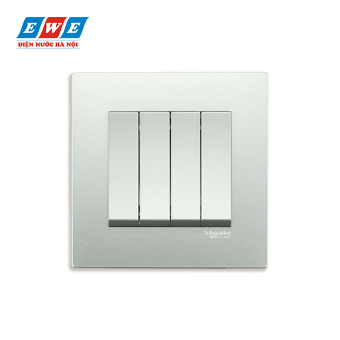 Công tắc bốn 1 chiều KB34S_1_AS_G19 Vivace màu xám bạc