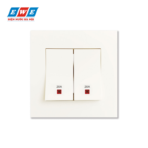 Công tắc đôi 2 cực 20A KB32D20NE_WE_G19 Vivace màu trắng