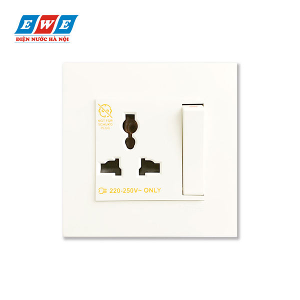 Ổ cắm đơn đa năng có công tắc KB113LS_WE_G19