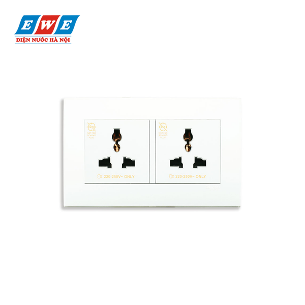 Ổ cắm đôi 3 chấu đa năng KBT413S_WE_G19