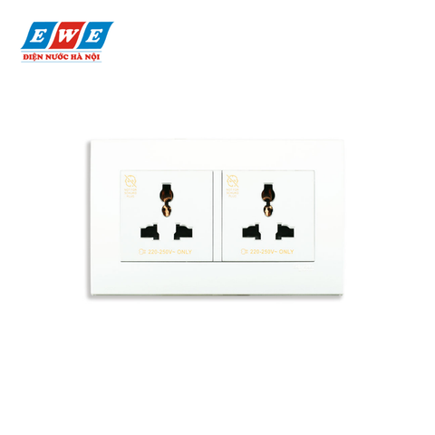 Ổ cắm đôi 3 chấu đa năng KBT413S_WE_G19 Vivace màu trắng