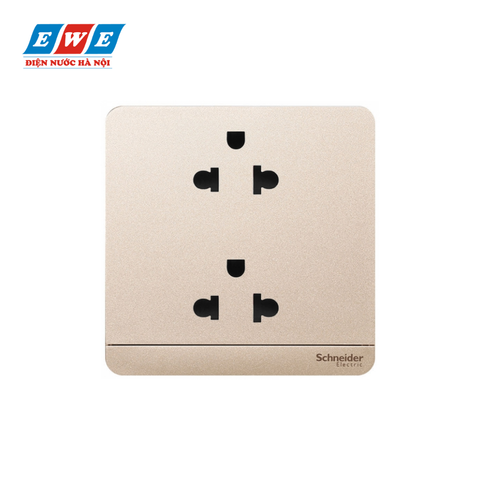 Bộ ổ cắm đôi 3 chấu AvatarOn màu vàng ánh kim E83426UES2_WG_G19