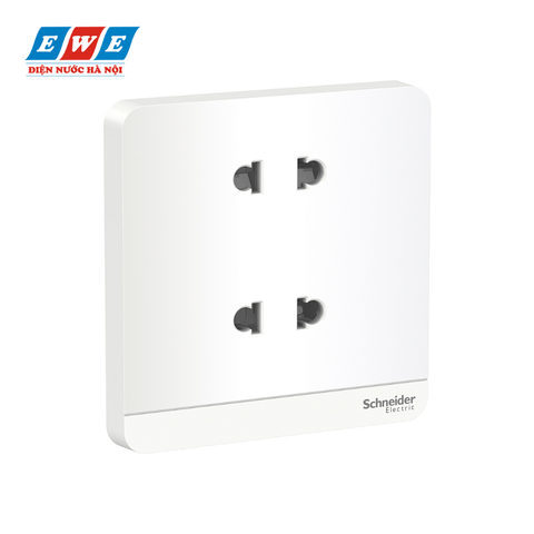 Bộ ổ cắm đôi 2 chấu AvatarOn màu trắng E83426U2_WE_G19