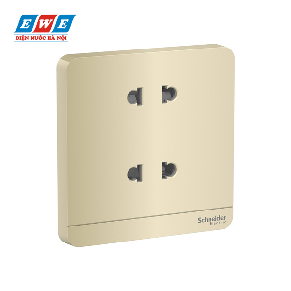 Bộ ổ cắm đôi 2 chấu màu vàng ánh kim E83426U2_WG_G19 AvatarOn