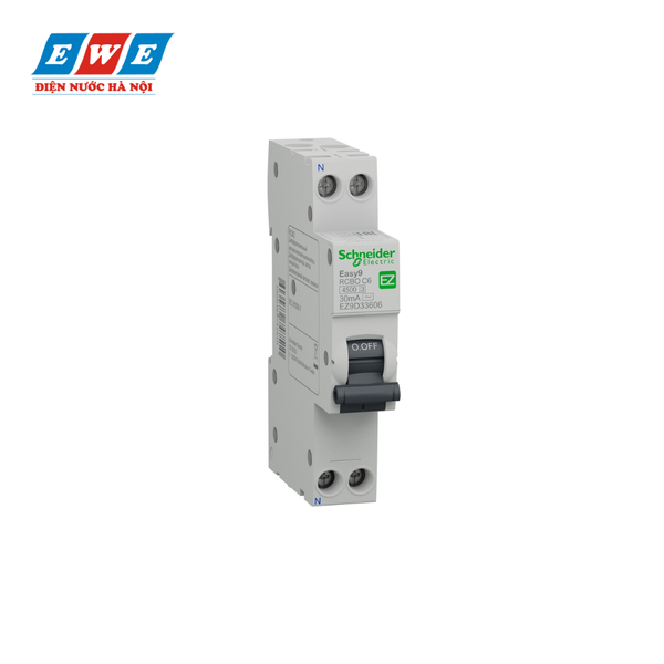 Aptomat chống giật 1P+N 6A 30mA Easy9 Slim RCBO Schneider EZ9D33606
