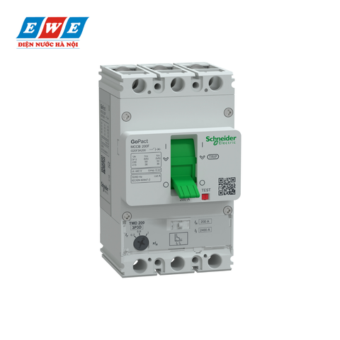 Aptomat MCCB 3P 200A 36kA G20F3A200 Gopact chỉnh dòng