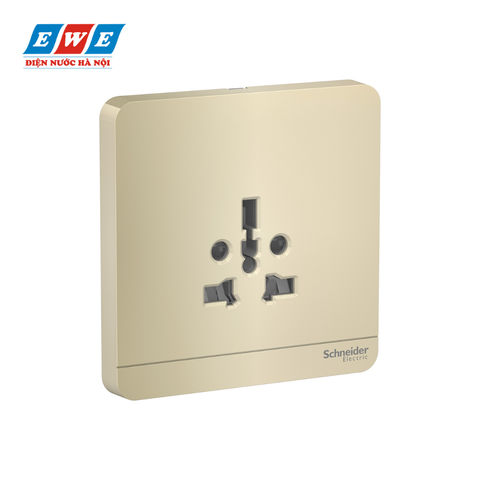Bộ ổ cắm đơn đa năng AvatarOn màu vàng ánh kim E83426TS_WG_G19