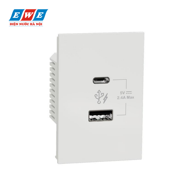 Ổ sạc USB type A + C, 2.4A size 2S màu trắng M3T_USB2_WE AvatarOn A