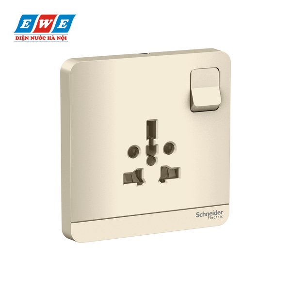 Bộ ổ cắm đơn đa năng 16A, có công tắc màu vàng ánh kim E8315TS_WG_G19 AvatarOn