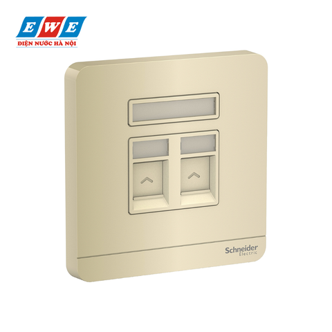 Bộ ổ cắm mạng cat5e đôi AvatarOn màu vàng ánh kim E8332RJS5_WG_G19