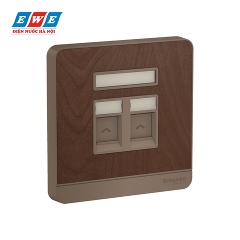 Bộ ổ cắm mạng cat5e đôi AvatarOn màu gỗ E8332RJS5_WD_G19