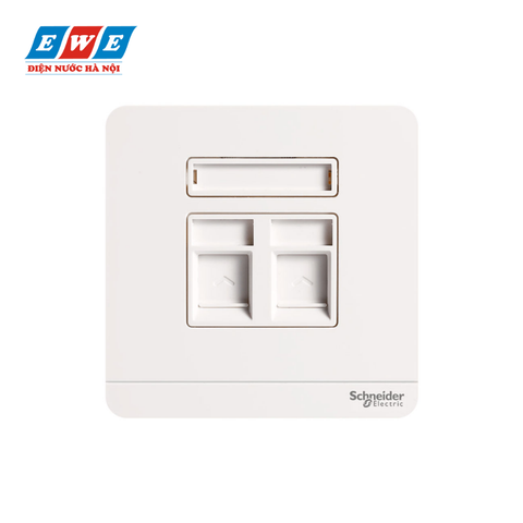 Ổ cắm điện thoại và mạng cat5e AvatarOn màu trắng E8332TDRJS5_WE_G19