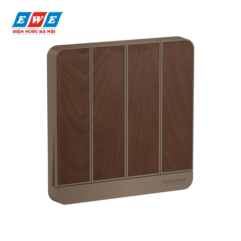 Bộ công tắc bốn 2 chiều AvatarOn màu gỗ E8334L2led_WD_G19