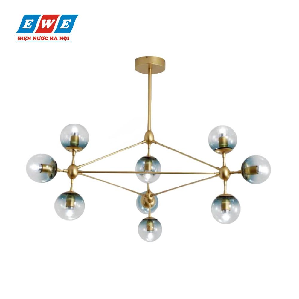Đèn chùm Led treo  thả trần phòng khách Duhal 10x3W TD30