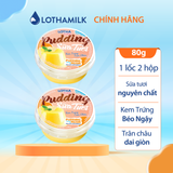  Lốc 2 hộp Pudding Sữa Tươi Kem Trứng Lothamilk 80g 