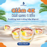  Lốc 2 hộp Pudding Sữa Tươi Kem Trứng Lothamilk 80g 