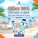  Combo 6 chai Sữa chua uống thanh trùng có đường 880ml 