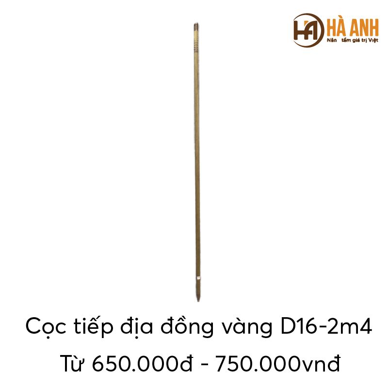  Cọc tiếp địa đồng vàng D16-2m4 