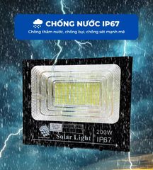 Đèn Năng Lượng Mặt Trời 200W IP67, Sáng 12 Giờ Liên Tục