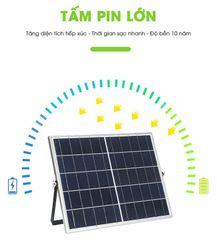 Đèn Năng Lượng Mặt Trời 60W IP67, Sáng 12 Giờ Liên Tục