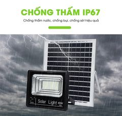 Đèn Năng Lượng Mặt Trời 40W IP67, Sáng 12 Giờ Liên Tục