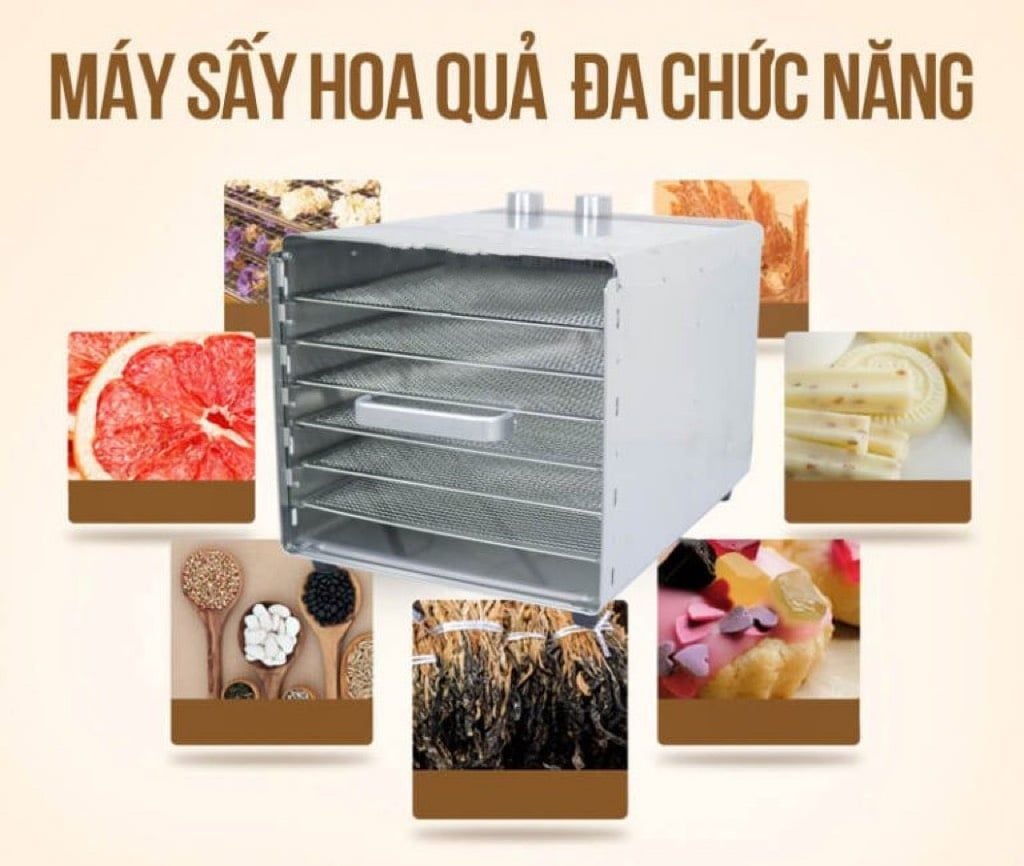 Máy sấy hoa quả hiệu năng cao mini 6 khay