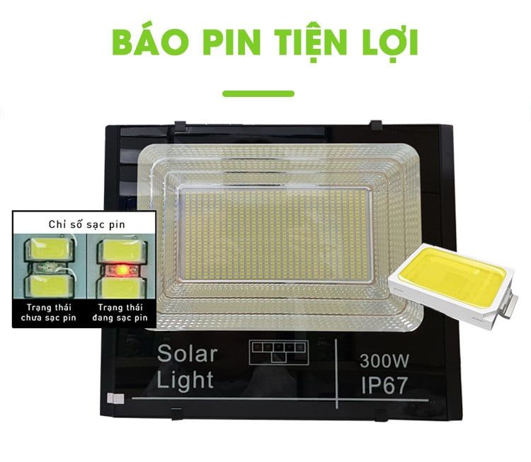 Đèn Pha Năng Lượng Mặt Trời 300W