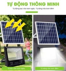 Đèn Năng Lượng Mặt Trời 200W IP67, Sáng 12 Giờ Liên Tục