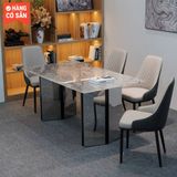  Bộ Bàn Ghế Ăn Mặt Đá Xuyên Sáng Chân Bàn Inox SKDS26 