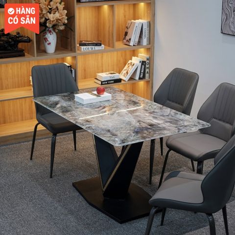  Bộ Bàn Ghế Ăn Mặt Đá Xuyên Sáng Thiết Kế Chân Vinfast SKDS25 