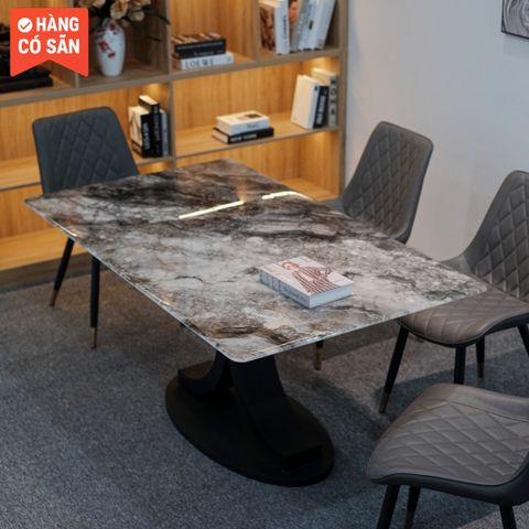  Bộ Bàn Ghế Ăn Mặt Đá Xuyên Sáng Thiết Kế Chân Channel SKDS27 