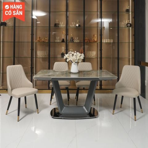  Bàn Ăn Thông Minh Mặt Đá Kéo Dài 2m Bộ 4 Ghế SKDS29 