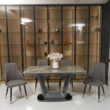  Bàn Ăn Thông Minh Mặt Đá Ceramic Kéo Dài 2m Bộ 6 Ghế SKDS28 