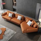  Sofa Góc Phòng Khách Da Bò SKS10 