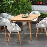  Bàn Ăn Gỗ Teak Cao Cấp Ngoài Trời 1M6 SKT37 