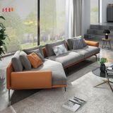  Sofa Góc Phòng Khách Da Bò SKS10 