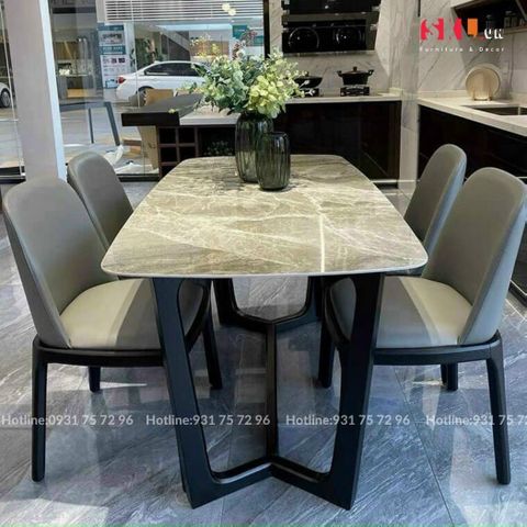  Bộ Bàn Ghế Ăn Gỗ Mặt Đá SKDS15 