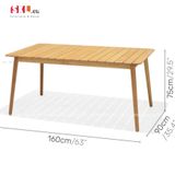  Bàn Ăn Gỗ Teak Cao Cấp Ngoài Trời 1M6 SKT37 