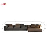  Sofa Góc Phòng Khách Da Bò SKS09 