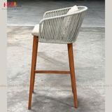  Ghế Bar Khung Gỗ Teak Đan Dây SKC122 