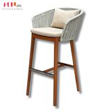  Ghế Bar Khung Gỗ Teak Đan Dây SKC122 