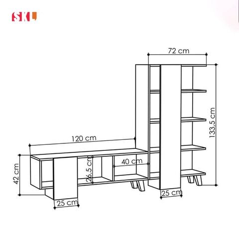  Kệ Tivi Kết Hợp Kệ Sách SKK05 