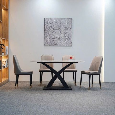  Bộ Bàn Ghế Ăn Mặt Đá Chân Sắt SKDS24 