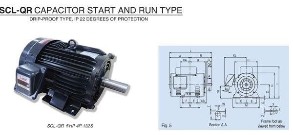  Động cơ điện MITSUBISHI 1 pha 220V 50Hz 